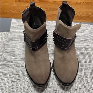 Brown Ankle Boots with Dark Brown Straps (leather upper) like new